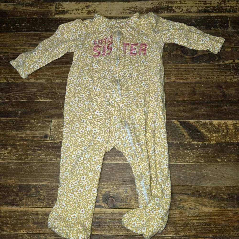 7 Baby Girl 3-6 months Footed Zip Up One Piece Sleeper Pajama Lot  Bundle Infant
